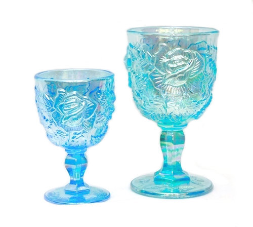 Spring Blue Luster Goblet