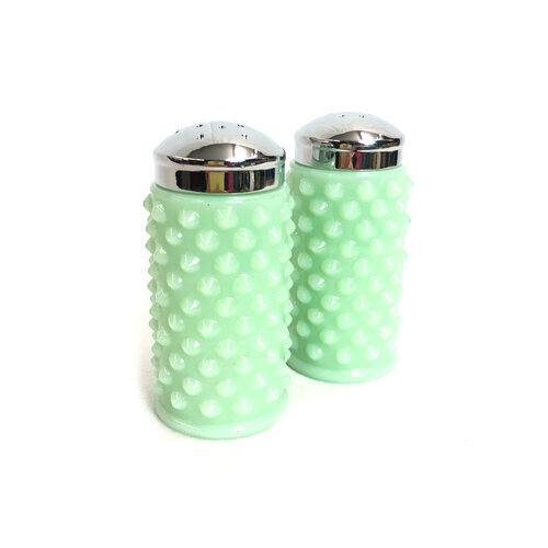 Hobnail Salt & Pepper Shakers in Jadeite