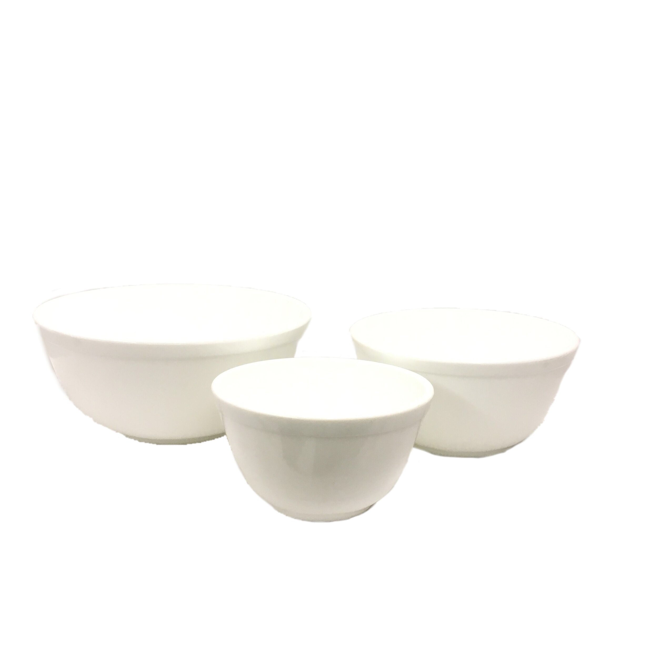 Three Piece Mixing Bowl in White Milk