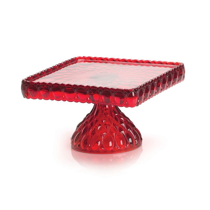 Elizabeth Cake Plate in Ruby