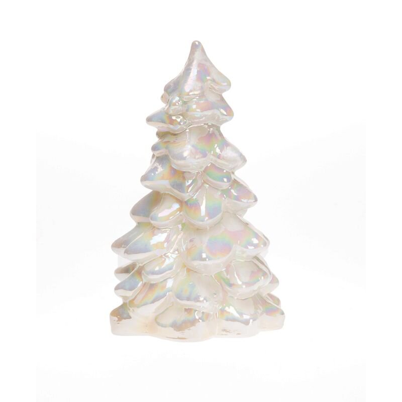 Glass Christmas Tree in White Milk Luster