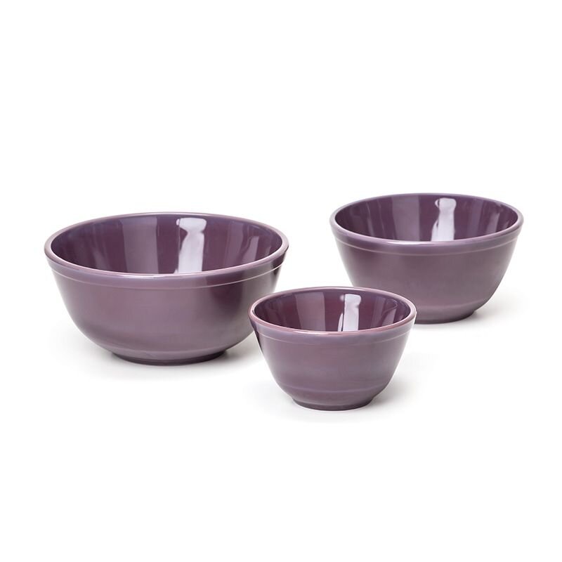 Three Piece Mixing Bowl in Eggplant