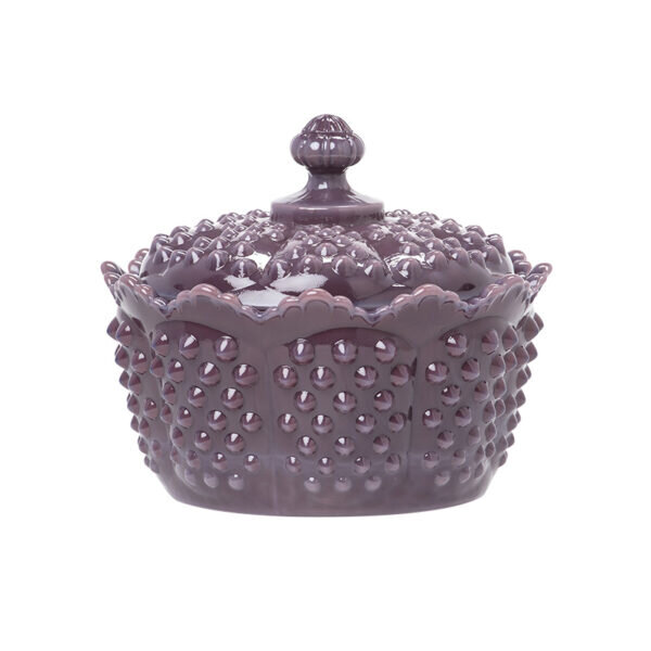 Hobnail Butter Tub in Eggplant