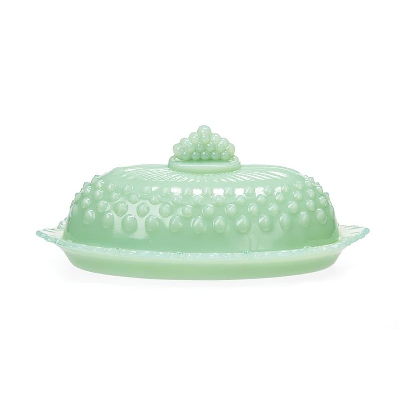 Hobnail Stick Butter Dish in Jadeite