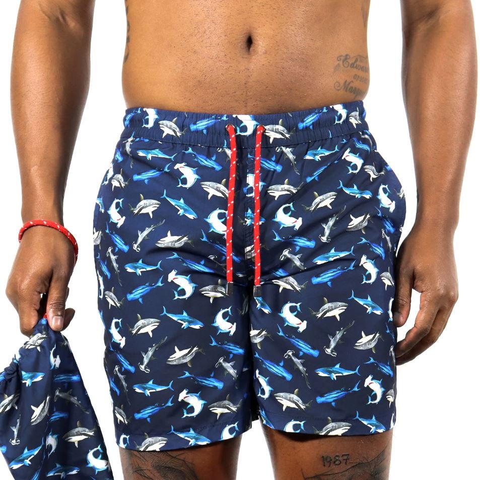 Navy with Great White & Hammerhead Sharks