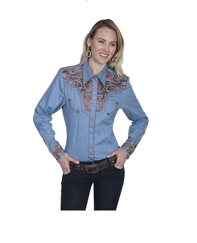 Floral Yoke Embroidered Shirt