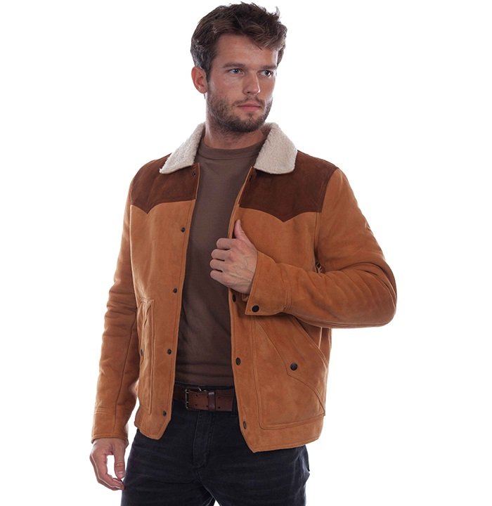 Suede and Sherpa Two Tone Jacket