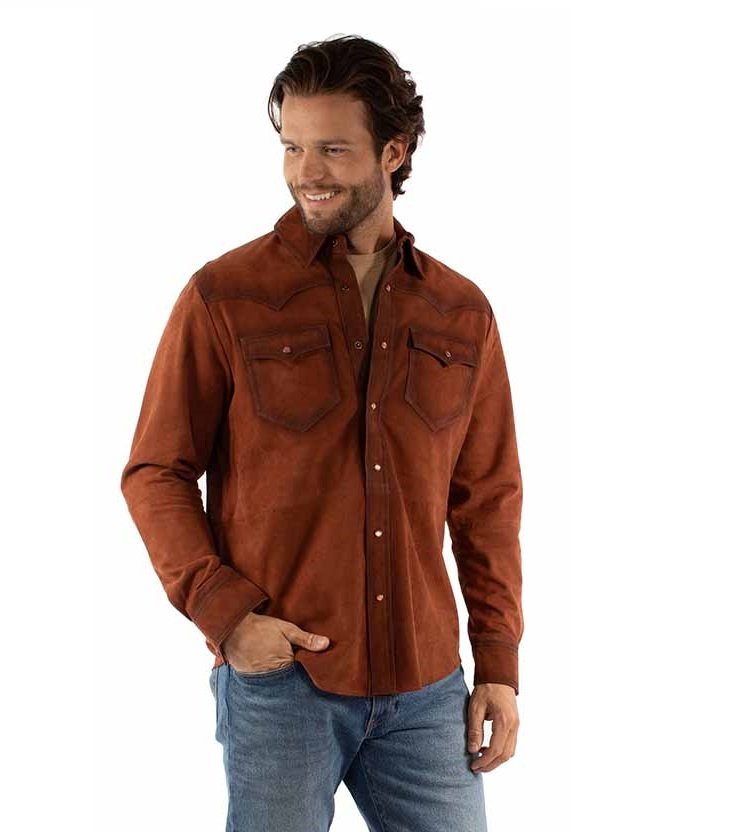 Lamb Suede Western Shirt