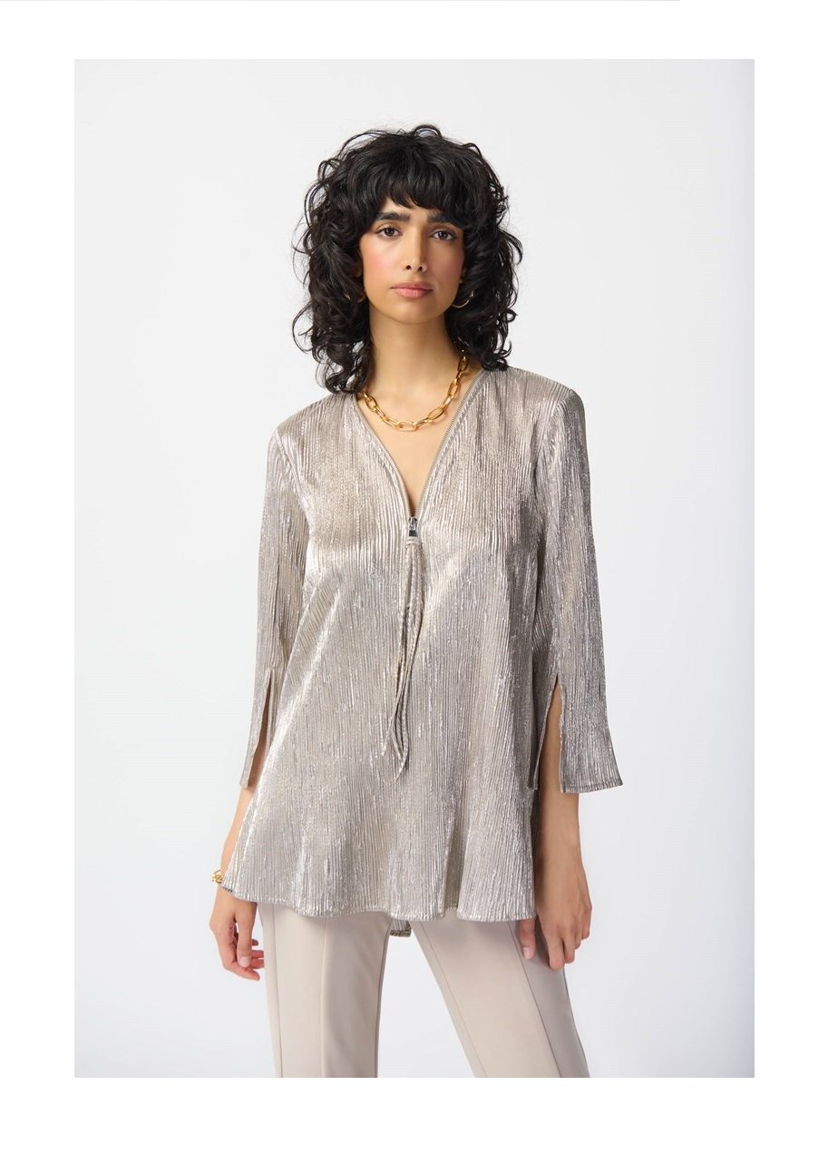 Novelty Knit Zipped Neckline Tunic