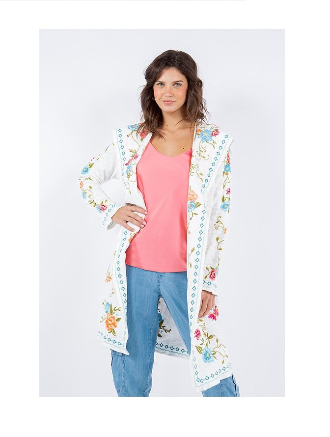 Double Face Embroidered Hooded Jacket