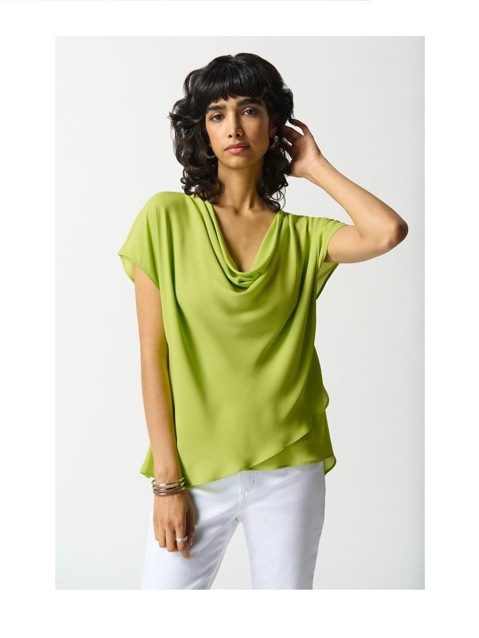 Georgette Fit and Flare Layered Top