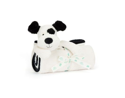 Bashful Black & Cream Puppy Blankie