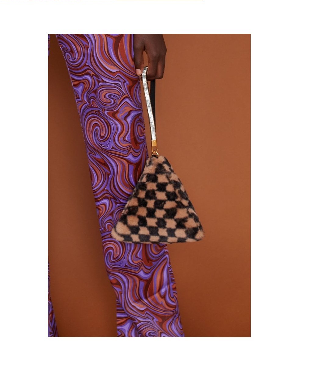 Faux Fur Pyramid Wristlet