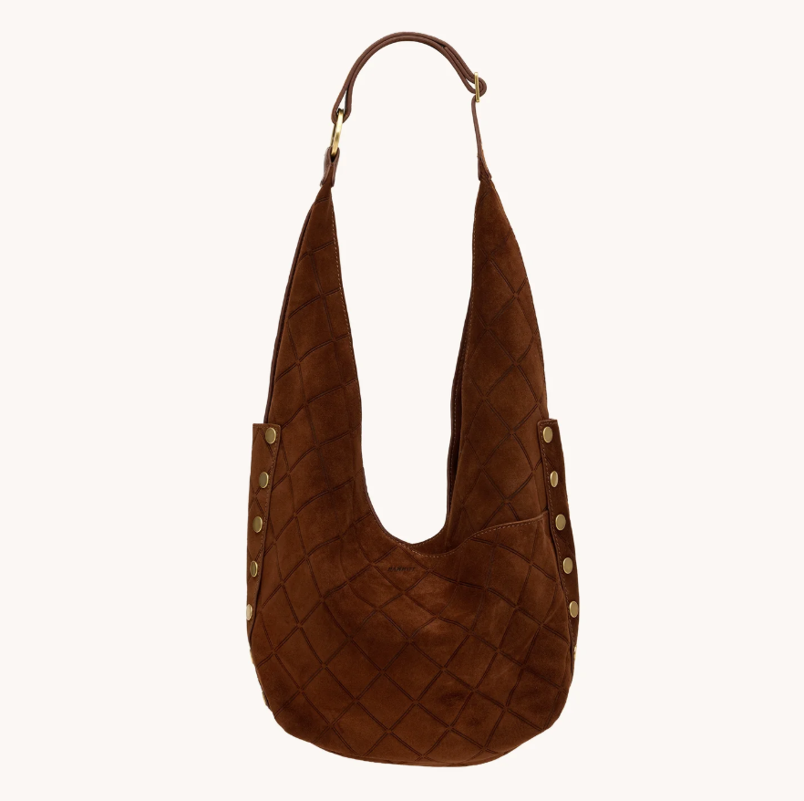 Tom Large in Chocolate Diamond Suede/Antique Gold