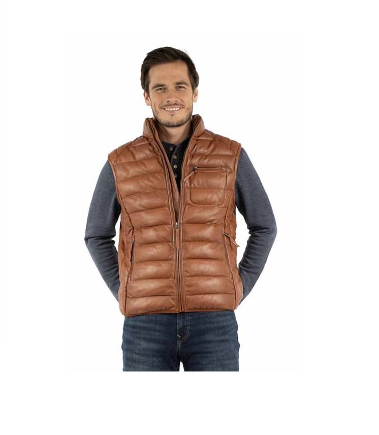 Ribbed Leather Vest