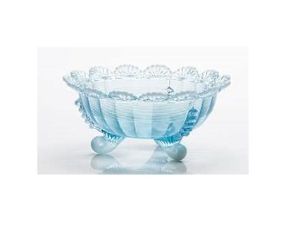 Footed Fruit Bowl in Aqua Opal