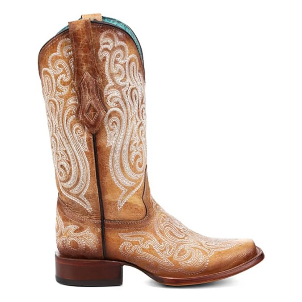 Luminescent Embroidery Square Toe Boot