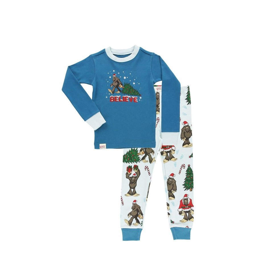 Christmas Bigfoot Kid's Long Sleeve PJ's