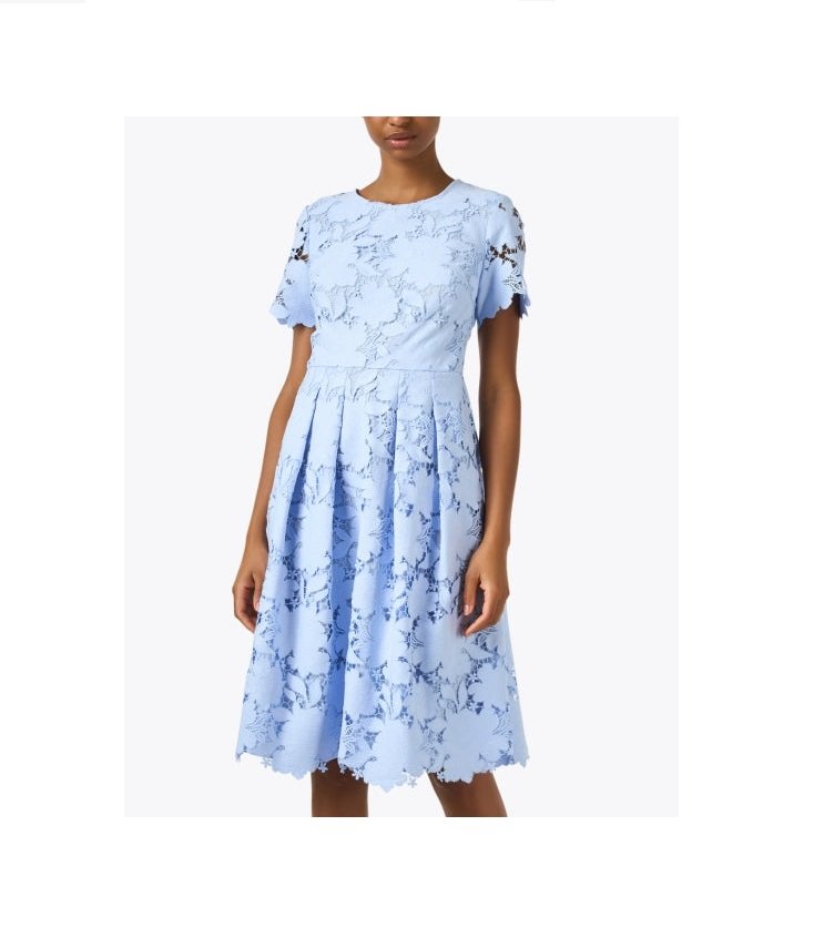 Blue Floral Lace Dress