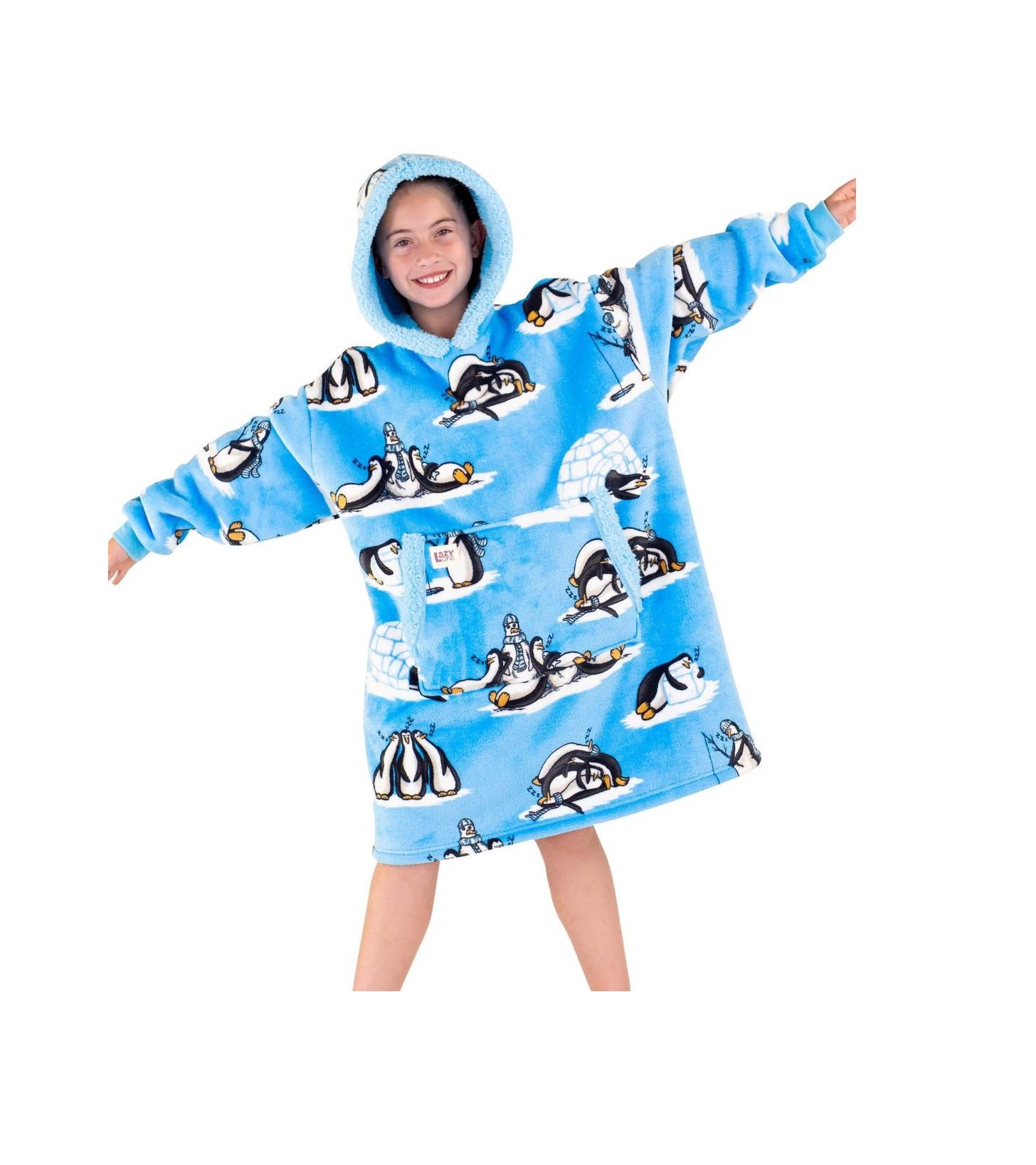 Out Cold Penguin Kid Blanket Hoodie