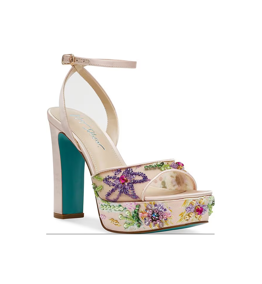 Viven Beaded Mesh Platform Dress Sandal