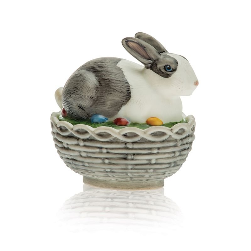 Hand Painted Covered Bunny Dish
