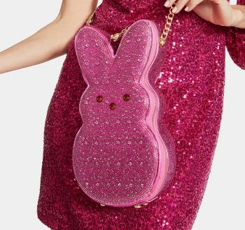 Peeps Rhinestone Bunny Crossbody Pink